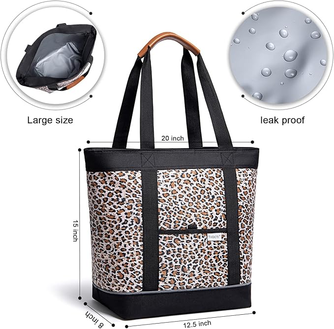 Insulated Cooler Bag Reusable Grocery Tote Bags Transport Large Lunch Box for Women