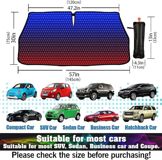 CHILL·TEK Funny Car Windshield Sun Shade Umbrella, American Plane Car Sun Shade Umbrella, Block UV Rays Heat Foldable Windshield Umbrella Sun Visor Protector - Keep Vehicle Cool for Cars SUV