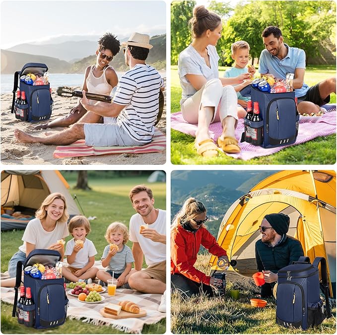 Cooler Backpack - 40 Cans Insulated Leak Proof Backpack Cooler Portable Picnic Camping Beach Hiking BBQ Picnic Bag for Men and Women -Blue
