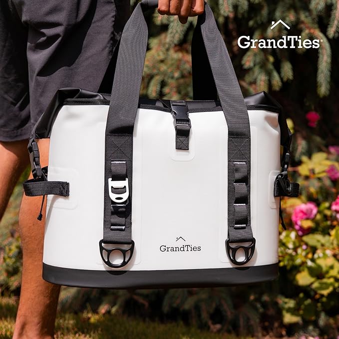 GrandTies 40 Can Portable Soft Cooler Bag - High-Performance Large Cooler - Leak Proof Waterproof Insulated Cooler Bag - Portable Ice Chest for Outdoor, Fishing, Beach, Travel, Camping