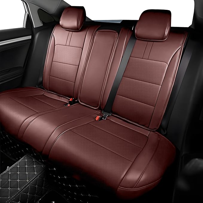 AOMSAZTO Custom Fit Seat Covers for Honda Civic Hatchback 2022 2023 2024 Sport/LX &Hatchback Hybrid Sport 2025 Full Set Faux Leather Seats Cover Burgundy