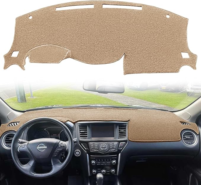 Dash Cover Mat Custom Fit for Nissan Pathfinder Dashboard Cover Pad Carpet Protector F157 (Beige)
