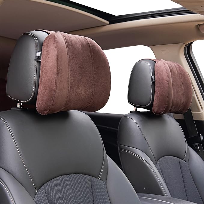 Car Headrest Pillow –Premium Memory Foam Ergonomic Car Pillow for Head Support & Comfort, Soft Washable Cover, Ideal for Long Drives and Travel