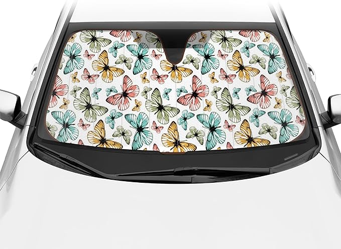 BDK Front Windshield Shade-Accordion Folding Auto Sunshade for Car Truck SUV-Blocks UV Rays Sun Visor Protector-Keeps Your Vehicle Cool - 58 x 27 Inch (AS-602)