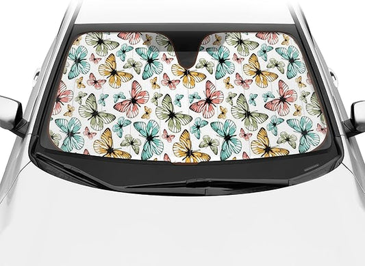 BDK Front Windshield Shade-Accordion Folding Auto Sunshade for Car Truck SUV-Blocks UV Rays Sun Visor Protector-Keeps Your Vehicle Cool - 58 x 27 Inch (AS-602)
