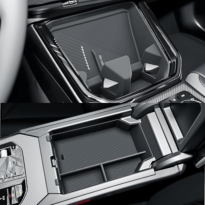 BIBIBO 2Packs 2025 2026 X3 G45 Center Console Organizer for 2025 2026 BMW X3 G45 (30 xDrive/M50 xDrive) Central Trays+ Insert Cup Holder Organizer 2026 BMW X3 G45 Accessories