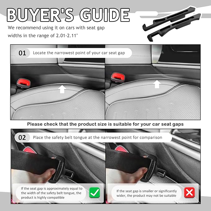 2PCS Car Seat Gap Filler Organizer with Deepened Storage Slots,2-in-1 Car Gap Seat Filler with Charging Opening for Avoiding Items Falling,Universal Cars Side Seats Gaps Fillers