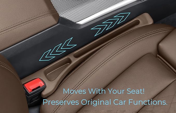 EnzeroTools Car Seat Gap Filler, 2-Pack No-Drop Seat Side Gap Seam Filler Organizer with Phone Holder, Universal Fit Fill The Gap Between Seat & Console, Perfect for Car, SUV, Truck