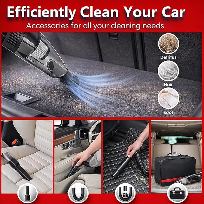 GASLIKE 63PCS Car Wash Cleaning Kit,Car Wash Brush with Long Handle,Car Detailing Kit with Foam Gun,Car Cleaning Supplies,Handheld Vacuum, Car Detailing Kit (63PCS)