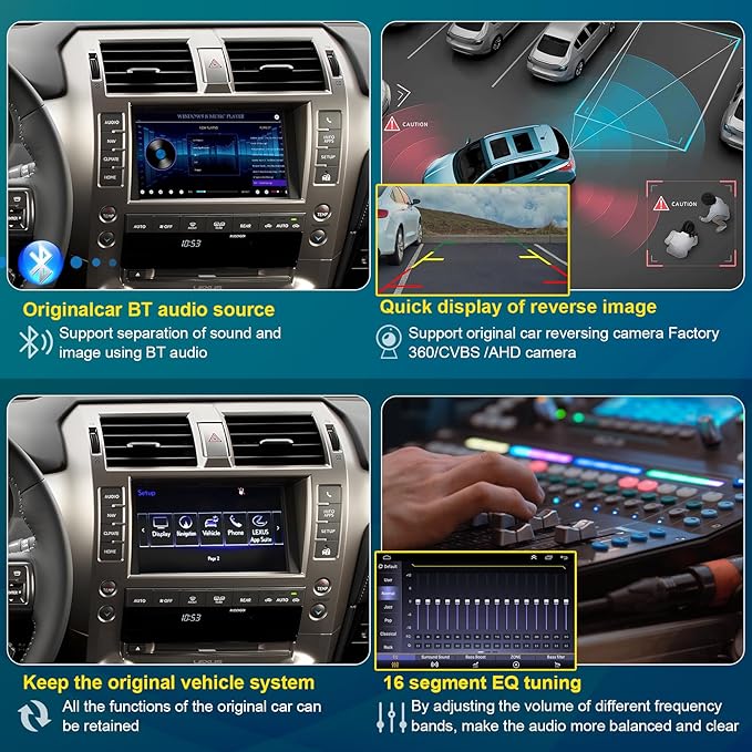 Linux Interface Box Retrofit Kit Decoder for Lexus GX460 2014 2015 2016 2017 2018 2019 2020 Wireless CarPlay Android Auto Adapter Fit for Original Car Radio Upgrade GPS Navigation