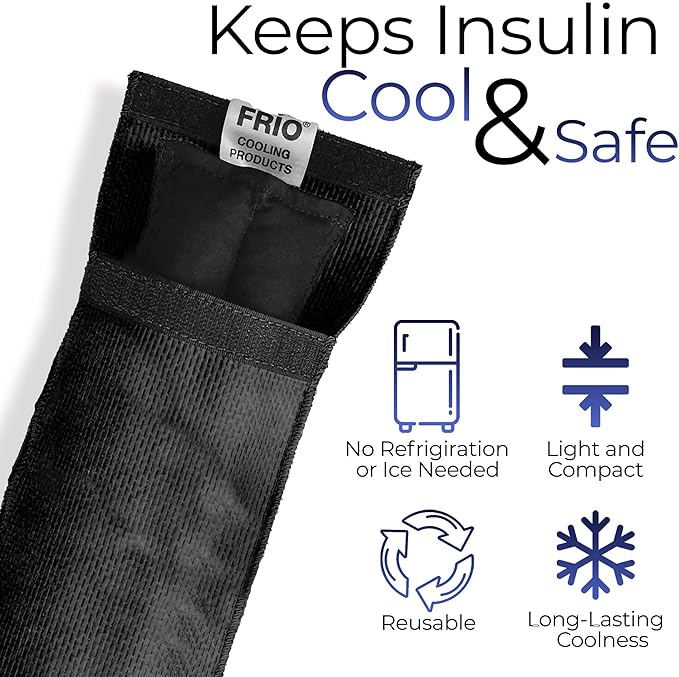 FRIO Cooling Wallet - Insulin Cooler for 45+ Hours of Stress Free On The Go - Black - Duo