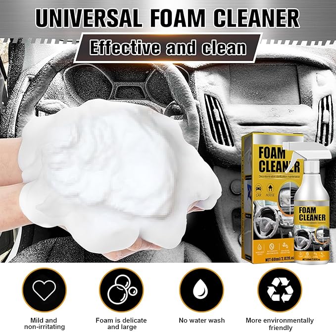 Multi-Purpose Foam Cleaner, Rayhong Foam Cleaner, All Around Master Foam Cleaner,Homebbc Foam Cleaner, Upholstery Cleaner for Car Seats, Interior Car Cleaner(2PCS)