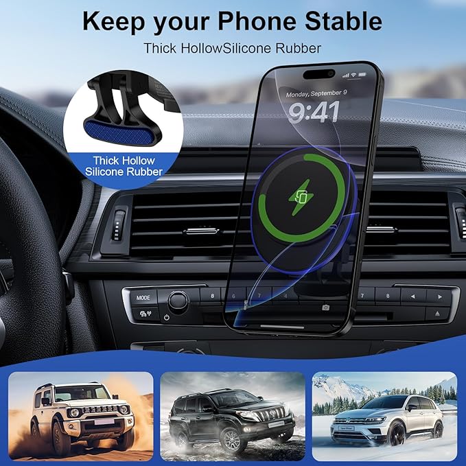 Pixel Wireless Car Mount Charger Magsafe for Google Pixel 10a 10 Pro XL 9 8,15W Wireless Car Charger Air Vent Magnetic Android Phone Holder Fast Charging Kickstand for Samsung Galaxy S26 Ultra/S25/S24