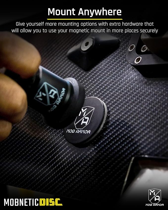 Mob Armor Magnetic Phone Mount Plates - Strong Adhesive Steel Discs for MobNetic Maxx & Mob Magnetic Car Mounts, Compatible with Phone Magnet Plates, Vehicle Accessory - Black (4 Pack)