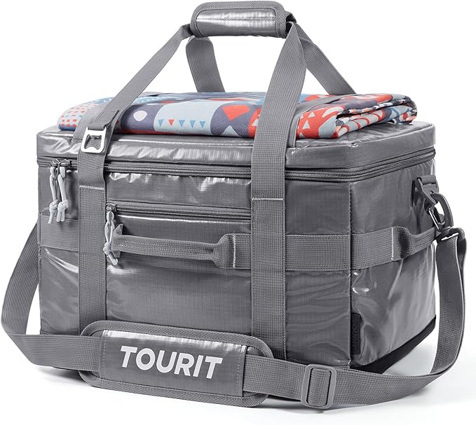 TOURIT Soft Sided Cooler Bag Insulated 48/60 Cans, Large Collapsible & Leakproof Ice Chest for Picnic, Beach, Camping, Travel