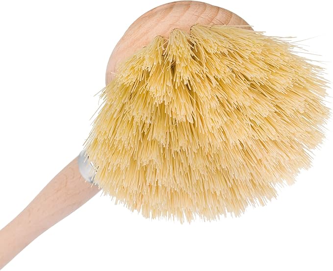 REDECKER Tampico Fiber Bristle 2-Inch All-Purpose Kitchen Dish Scrub Brush with Beechwood Handle - Bamboo Dish Brush Alternative for Pots, Pans, and Kitchen Utensils - Wood Dish Brush