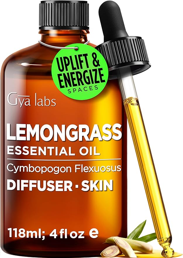 100% Pure Lemongrass Essential Oil - 4 Fl Oz - Lemongrass Oil for Hair, Skin, Diffuser, Aromatherapy & DIY Candle Making Scent