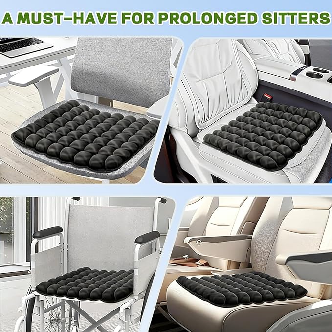 Travel Seat Cushion for Airplane, Airplane Seat Cushion for Long Flights Without Air Pump, Portable Ergonomic Travel Cushion for Car,Office,Stadium (42 Air Bag)