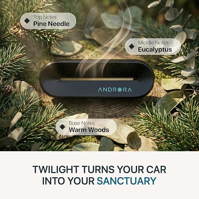 Luxury Car Air Freshener - Aesthetic Car Accessories - Twilight (Pine & Eucalyptus) - REACH & CA Prop 65 Compliant - Formulated Without Phthalates & Benzene - Premium New Car Gift
