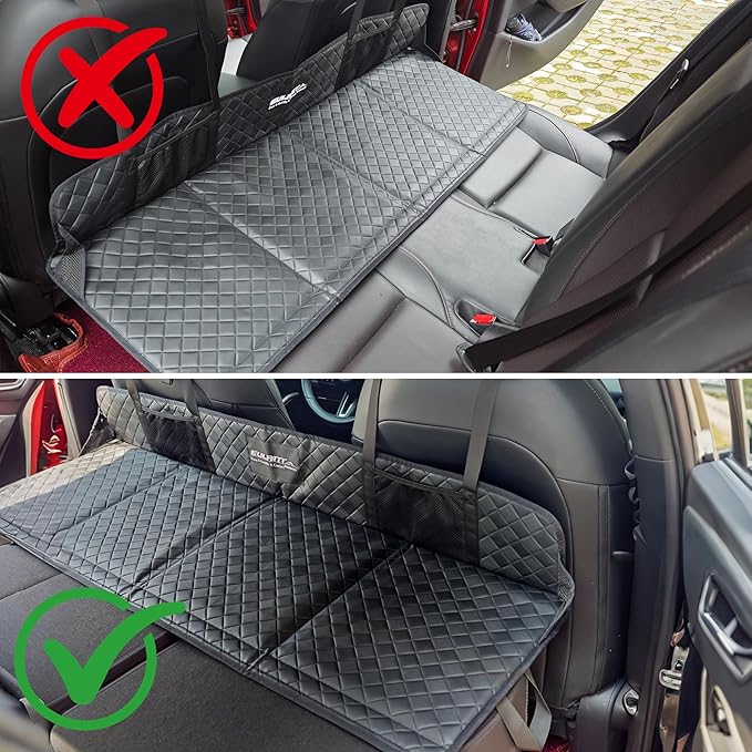 EULANT Portable Air Mattresses for Sleeping,Synthetic Leather Car Rear Seat Mattress Extension Plate,Folding Car Bed Mattress Increase Travel Trunk Space & Car Bed Camping Space for Car/SUV/Model Y/3