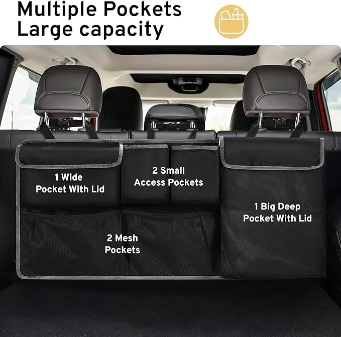 XHRING Car Trunk Organizer Storage Backseat Hanging Bag for Cadillac XT5 Escalade XT4 XT6 XTS SUV Camping Accessories 2000-2025 2026
