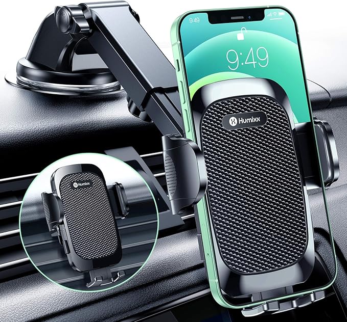 Phone Mount for Car [Military-Grade Super Suction] Universal Hands-Free Phone Holder for Dashboard Windshield Air Vent for iPhone 17/16 Pro Max Air Plus Samsung All Phones