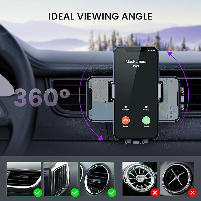 FESIYOYE Car Phone Holders for Car Air Vent Phone Mount Universal Automotive Accessories Car Mount Cradles Fit for iPhone Android Smartphones