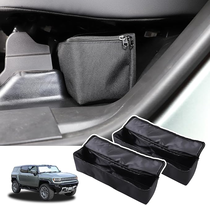 Under Seat Organizer for Hummer EV Accessories Backseat Rear Hidden Under Seat Storage Bags Portable Waterproof Foldable Storage Tool with Handle for Hummer EV SUV Pickup 2024 2025 2026 (A/2Packs)