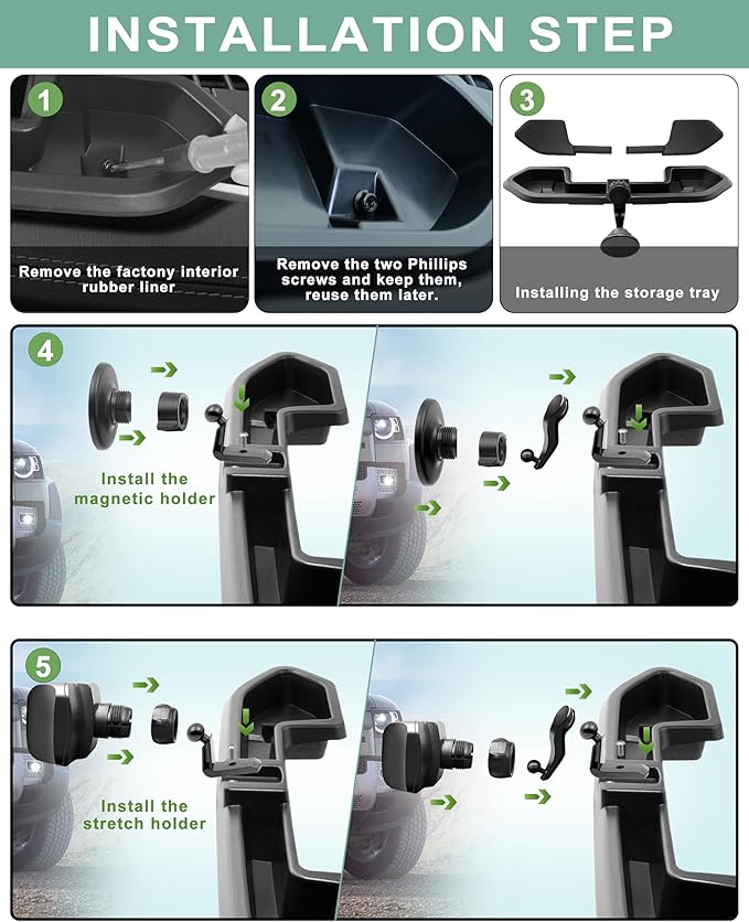 Magnetic Phone Mount for Jeep 2021-2023 Wrangler JL JLU 4XE - Dashboard Phone Holder with Magsafe for Jeep Wrangler JL 4XE Accessories (Not for Gladiator)