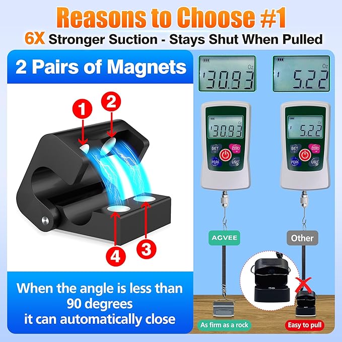 AGVEE 4 Pack Magnetic Cord Organizer Clips, 10mm Ultra-Thin Aluminum Cable Management Holder, 2 Pairs of Strong Magnets Keeper for Home Desk Office Gadgets Accessories, Residue-Free Tape, Black