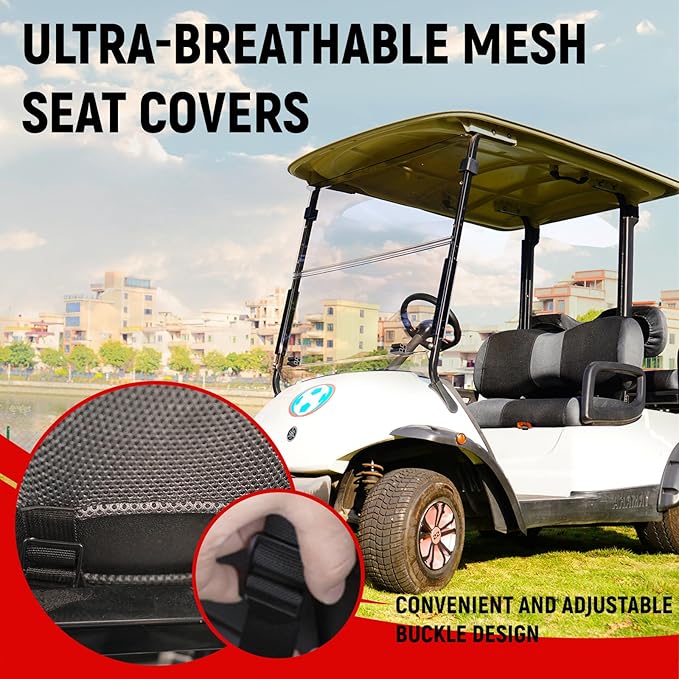 Golf Cart Front Seat Covers for Yamaha G29/drive Drive 2 2007+, Durable Polyester Fabric Yamaha G29 Seat Covers, Breathable Washable