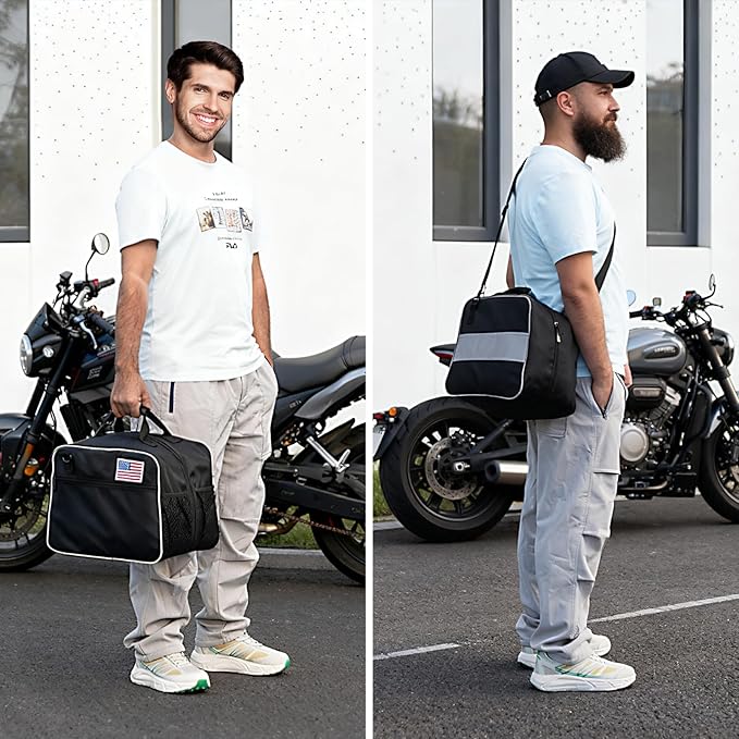 Motorcycle Helmet Bag with Shoulder Strap, Large Water-Resistant Helmet Storage Bag, Carry-Friendly for Motorcycle Bike Welding Helmets