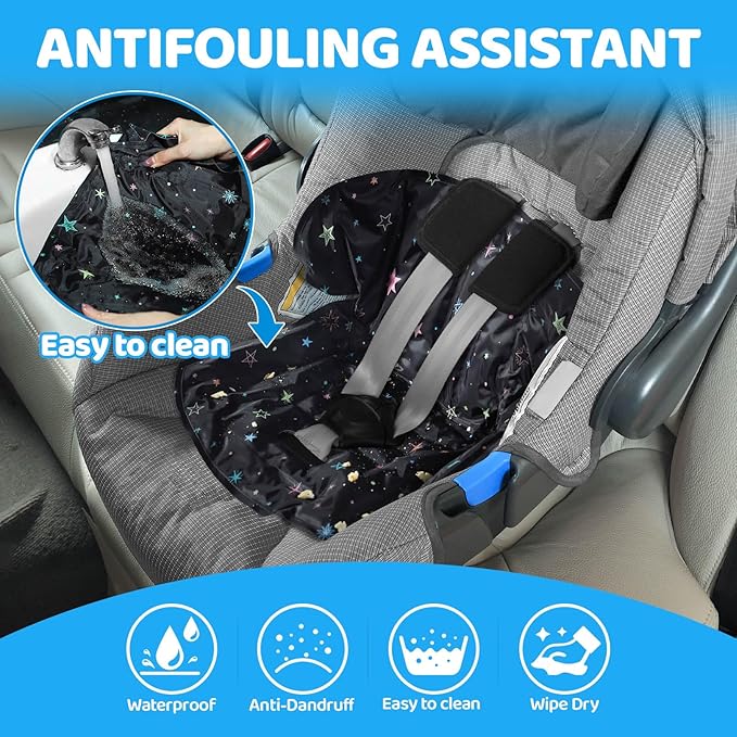 Orzbow Car Seat Cooling Pad with Insulated Bag, Gel Car Seat Cooler Pad for Babies, Toddler, Infant, Portable Cooling Mat for Strollers and Carseats, Keep Baby Cool in Summer, Black