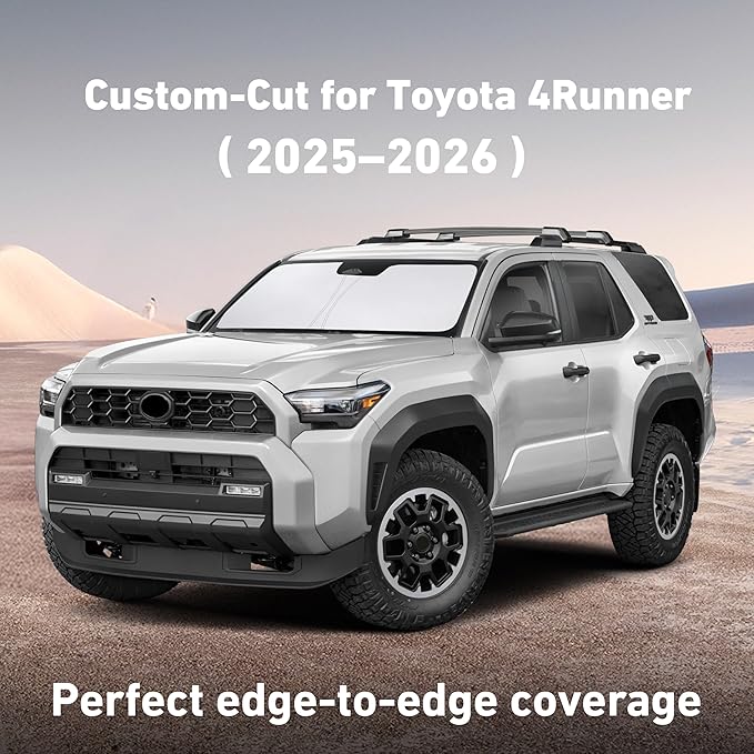 EcoNour Windshield Sunshade Compatible for Toyota 4Runner 2025 2026 SR5, Trail, TRD (Off-Road, Premium, Pro) Limited, Front Window Sun Shade Cover, UV Heat Blocker & Protector, Car Accessories