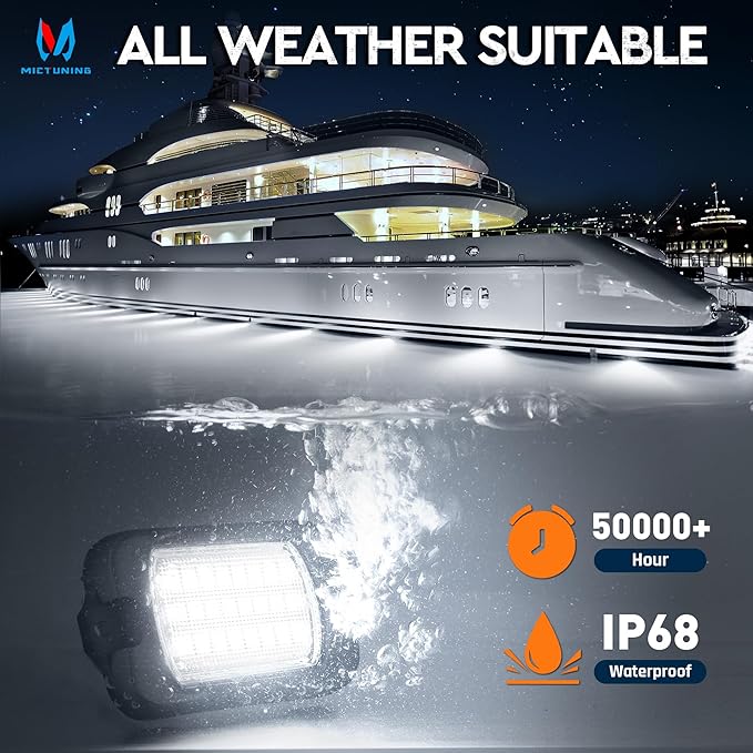 MICTUNING Q1 Max White Rock Lights, 8 Pods Super Bright Pure Underglow Light Kit, IP68 Waterproof for Truck Car ATV UTV Golf Cart (2 Year Warranty)