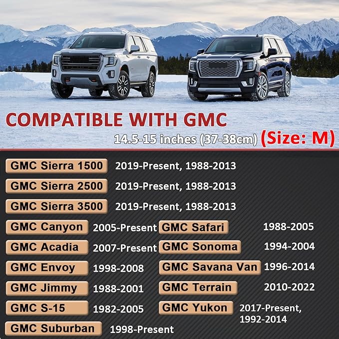 GIANT PANDA Steering Wheel Cover for GMC Sierra Acadia Terrain Yukon(Gray+Black-Standard Size)