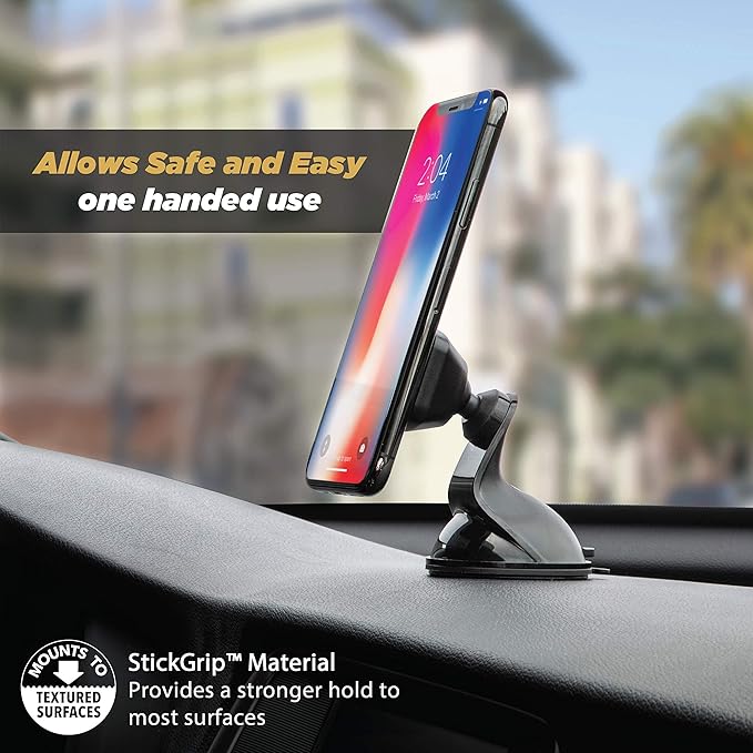 Scosche MMWSM-XCES0 MagicMount Select Magnetic Car Phone Holder - Strong Magnet Mount for iPhone and Android - Secure Magnetic Cell Phone Mount for Window or Dash - Universal 360° Adjustable Head