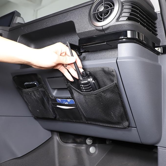 Car Glove Box Cover Storage net Bag Storage Bag Compatible with Ineos Grenadier 2020-2025 Oxford Cloth Car Glove Box External Adhesive Storage Bag Organizer Interior Accessories