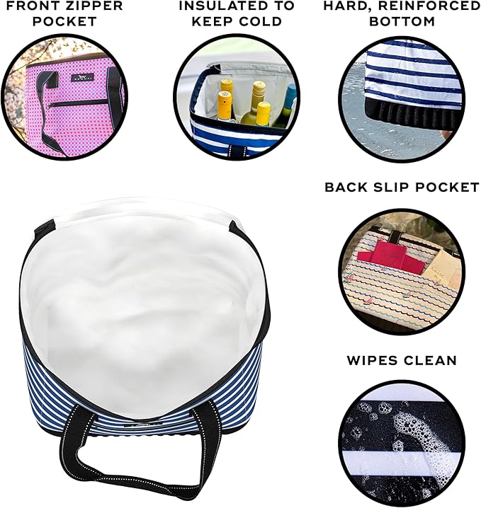 SCOUT The Stiff One - Large, Soft, Lightweight, Insulated Cooler with Hard Bottom, Beach, Family, Travel, Picnic Cooler