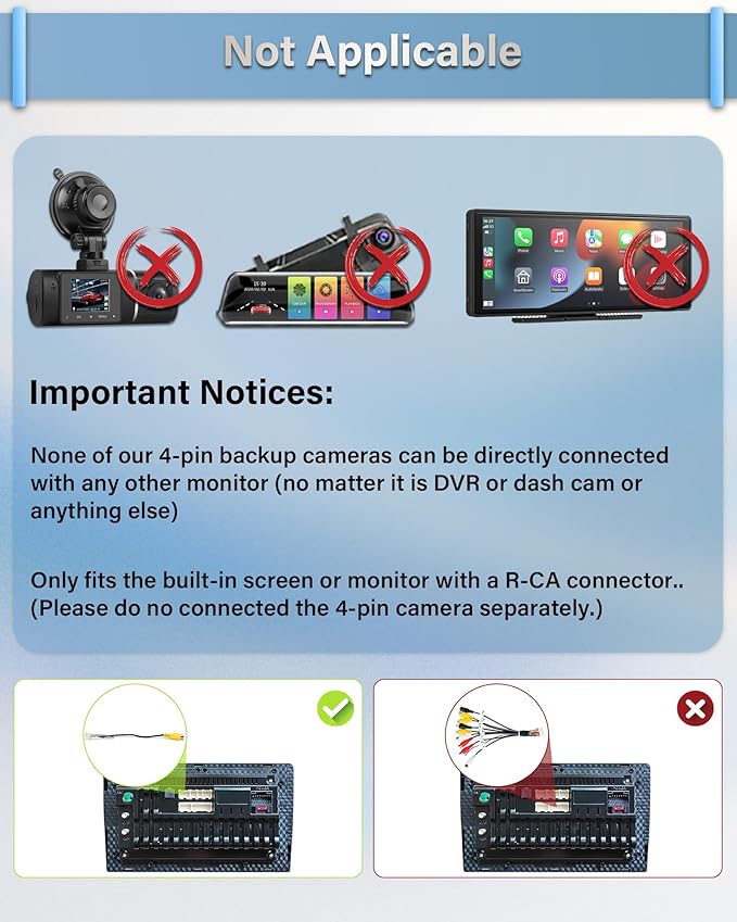 Backup Camera【 Switchable Button】 Support AHD 1080P/720P/CVBS/PAL, 170° Wide Angle, Super Clear Night Vision, IP69 Waterproof Reverse Camera, Front/Side/Rear View Camera for Cars/Trucks/SUVs/Vans