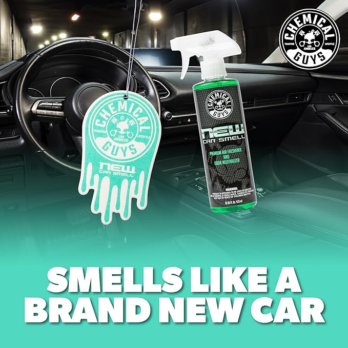 Chemical Guys Car Fresheners, Hanging Air Fresheners - New Car Scent for Cars, Trucks, SUVs, RVs, Home, Office, Work, Dorm Room, & More - 12 Pack