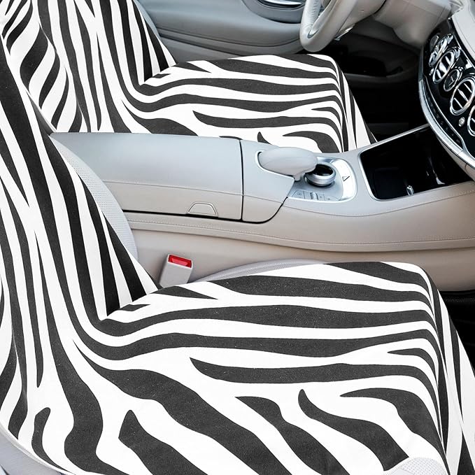 2 Pack Car Seat Towel Covers with Storage Bag 63 x 32 Inch Athletic Running Towel Seat Sweat Washable Non Slip Cover Gift for Car Outdoor Sport Activities (Zebra)
