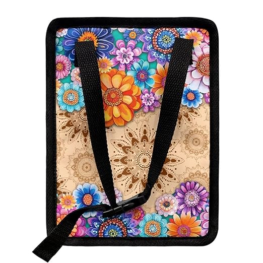 BIGCARJOB Hippie Lotus Blossom Car Trash Can for Back Seat,Personalized Car Trash Can Bin with Lid,Women Car Accessories Multipurpose Hanging Car Garbage Can for Travel