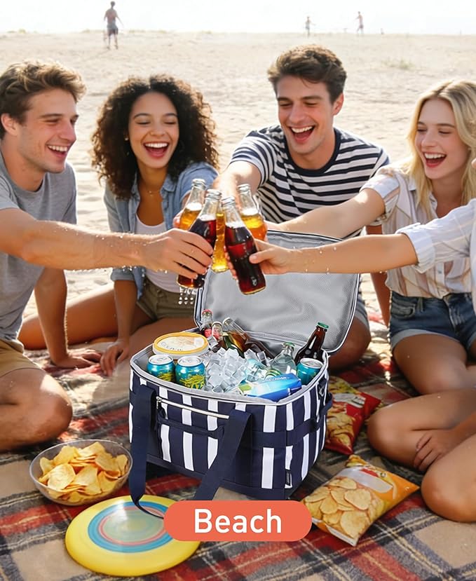 TOURIT Soft Sided Cooler Bag Insulated 48/60 Cans, Large Collapsible & Leakproof Ice Chest for Picnic, Beach, Camping, Travel