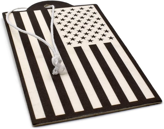 Elektroplate Inverted Black and White American Flag Automotive Air Fresheners for Vehicles | New Car Scent (6-Pack) | Made in the USA
