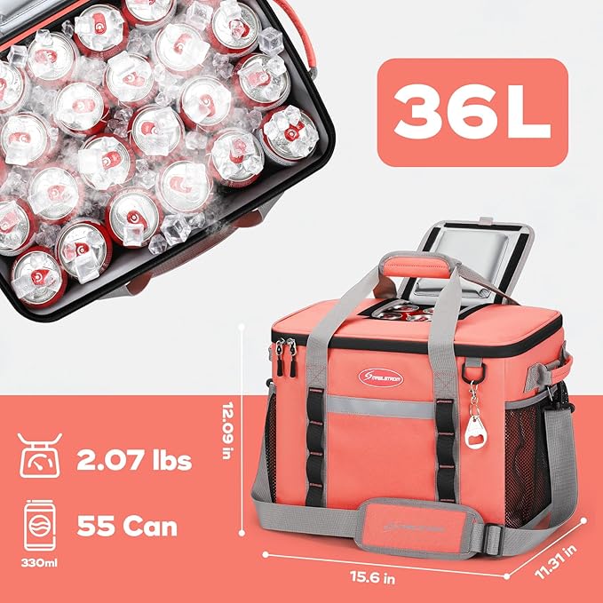 Maelstrom Collapsible Soft Cooler Bag,35/55/75 Cans Beach Cooler with Flip Top Lid, Ice Chest, Leakproof & Portable for Beach, Camping, Road Trips & Grocery Shopping