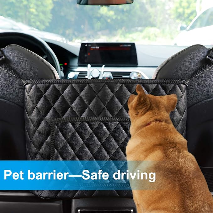 Car Handbag Holder, Seat Back Organizer, Barrier of Backseat Pet Kids, Purse Storage & Pocket, Mesh Large Capacity Handbag Holder for Car (Two Extra Space)