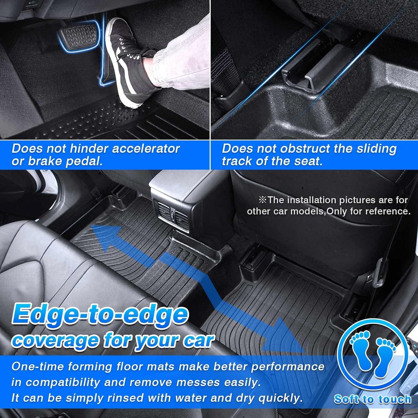 Cartist Floor Mats Compatible with BMW X1 2023 2024 2025 BMW x1 Accessories All Weather Floor Mats 1st & 2nd Row Carpet Protection 3D TPE Odorless