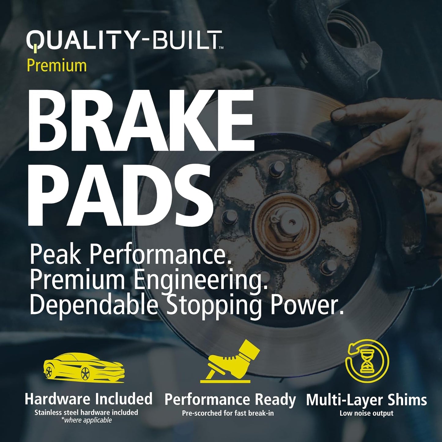 Premium Semi-Metallic Rear Brake Pads (1001-0928M) Compatible with Dodge Sprinter 3500 2005-2003, Mercedes-Benz G55 AMG 2010-2003, G500 2008-2002, G550 2018-2009