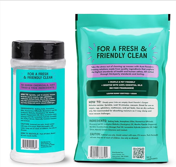 Aunt Fannie's Carpet Bundle, Includes One 16 oz Carpet Refresher Shaker and Three Refills, Lavender Scent, Pack of 4
